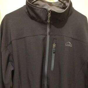 L.L. Bean Men's Black Jacket Windbreaker zip up Jacket Men’s XXL Tall Soft Shell